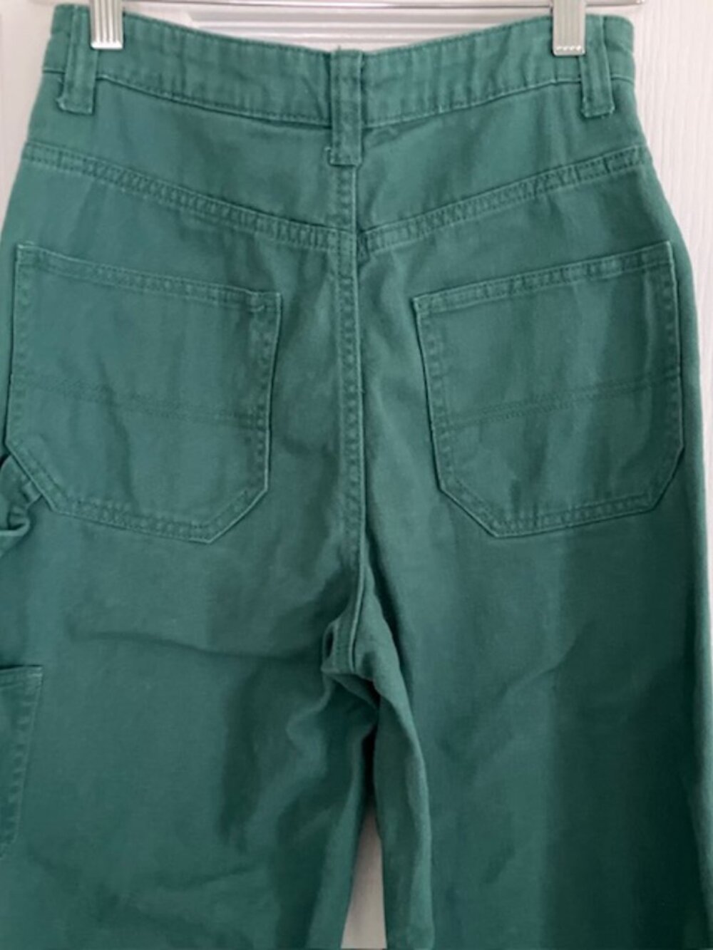 Divided women's green cargo pants canvas cotton size 4 utility boho wide leg - Picture 4 of 5